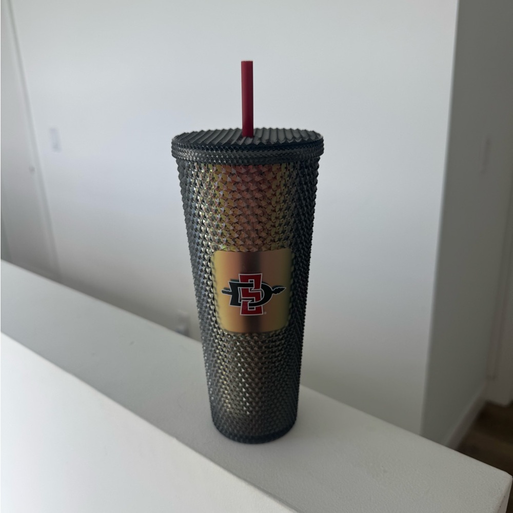 SDSU Starbucks Tumbler with Red Straw